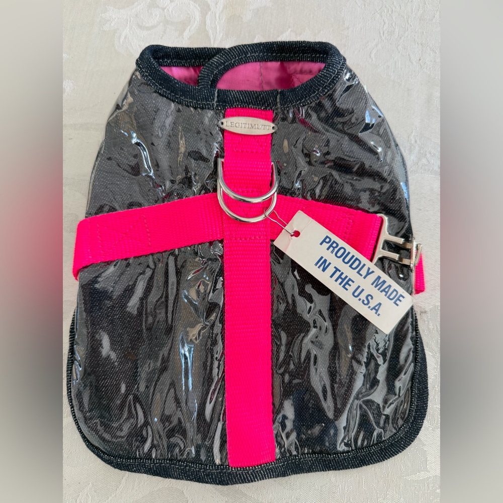 Legitimutt Dog Rain cover in Pink and Black  Made in USA NWT